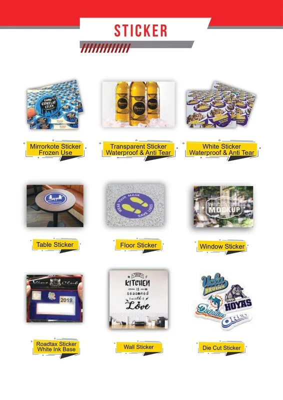 Full Range of Sticker Printing For Agent