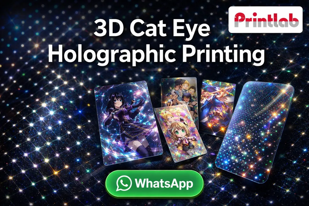 Printlab 3D Cat Eye depth printing for anime cards, promotional posters and holographic stickers in Malaysia