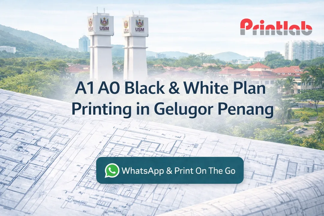 A1 A0 Black and white plan printing in gelugor penang