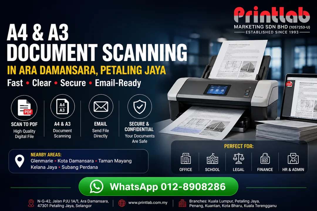 A4 A3 Document Scanning Ara Damansara PJ