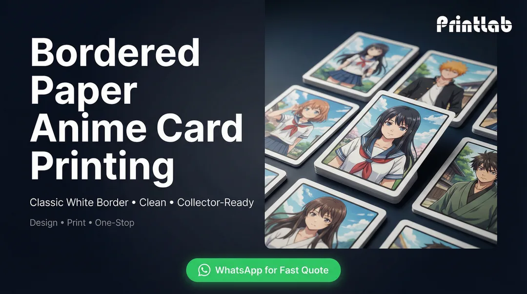 Bordered paper anime card printing in Kuala Lumpur with clean white borders