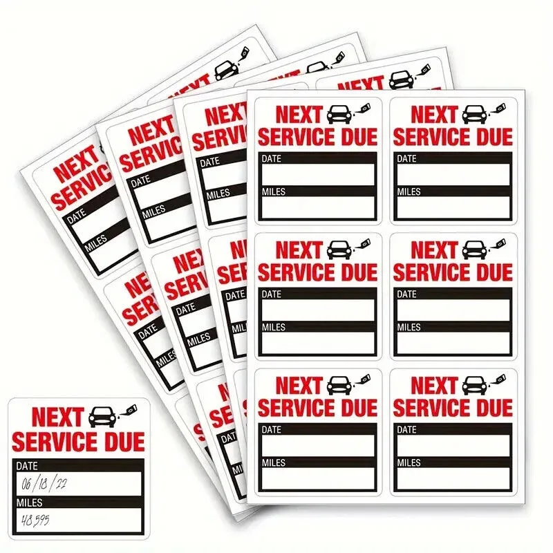 Print car service Mileage Sticker 