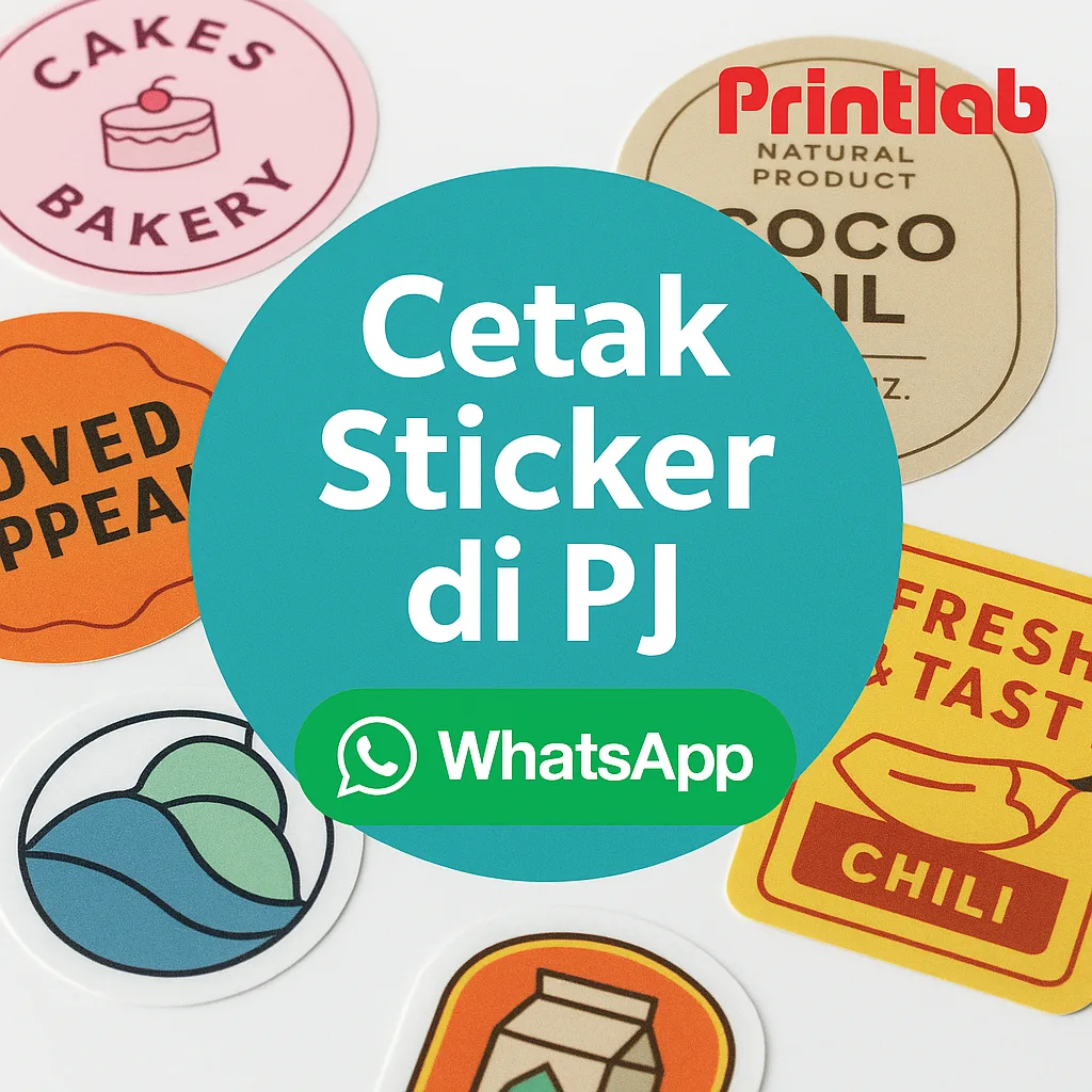 Cetak Sticker di Petaling Jaya – Warna Terang, Potongan Custom & Kalis Air