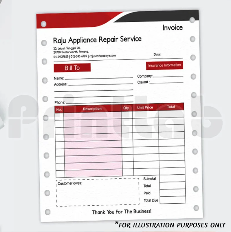 Print Bill Book Receipt Book NCR