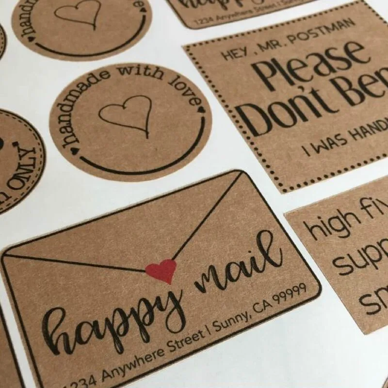 Print Brown Craft Sticker For Product Label Purpose