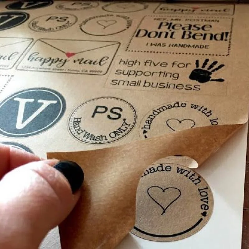 Print Brown Craft Sticker For Product Label Purpose