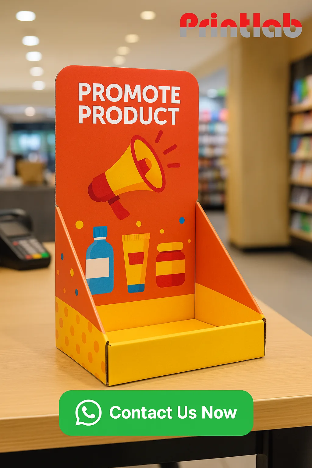 Custom Counter Display Stand Printing in Malaysia