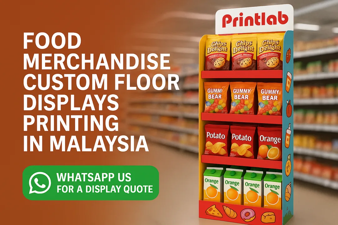 Custom Food Merchandise Floor Displays Printing in Malaysia