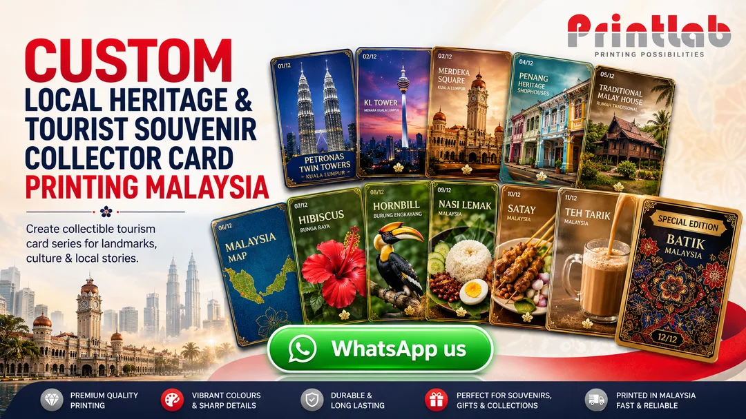 Custom Local Heritage and Tourist Souvenir Collector Card Printing Malaysia by Printlab KL