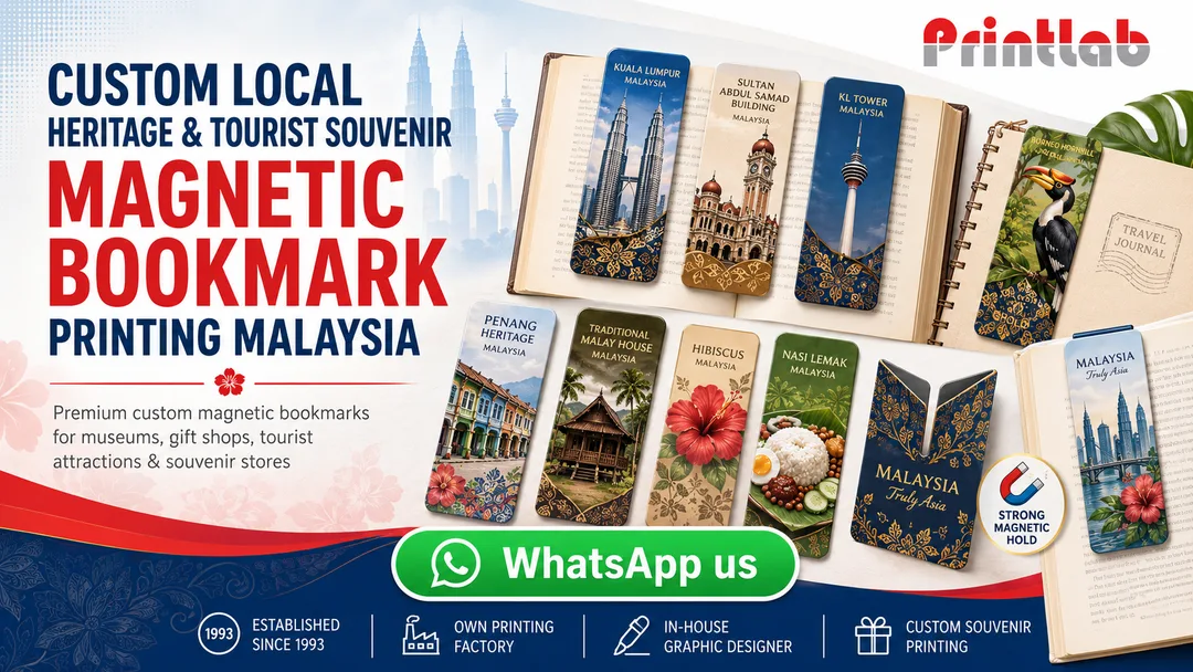 Custom Local Heritage and Tourist Souvenir Magnetic Bookmark Printing Malaysia by Printlab KL