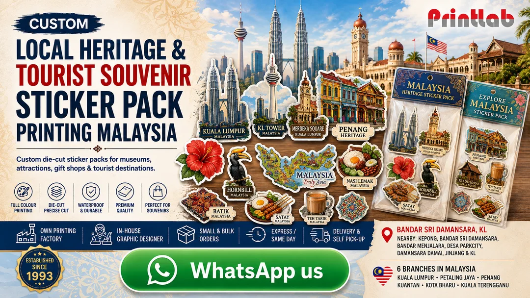 Custom Local Heritage and Tourist Souvenir Sticker Pack Printing Malaysia by Printlab KL