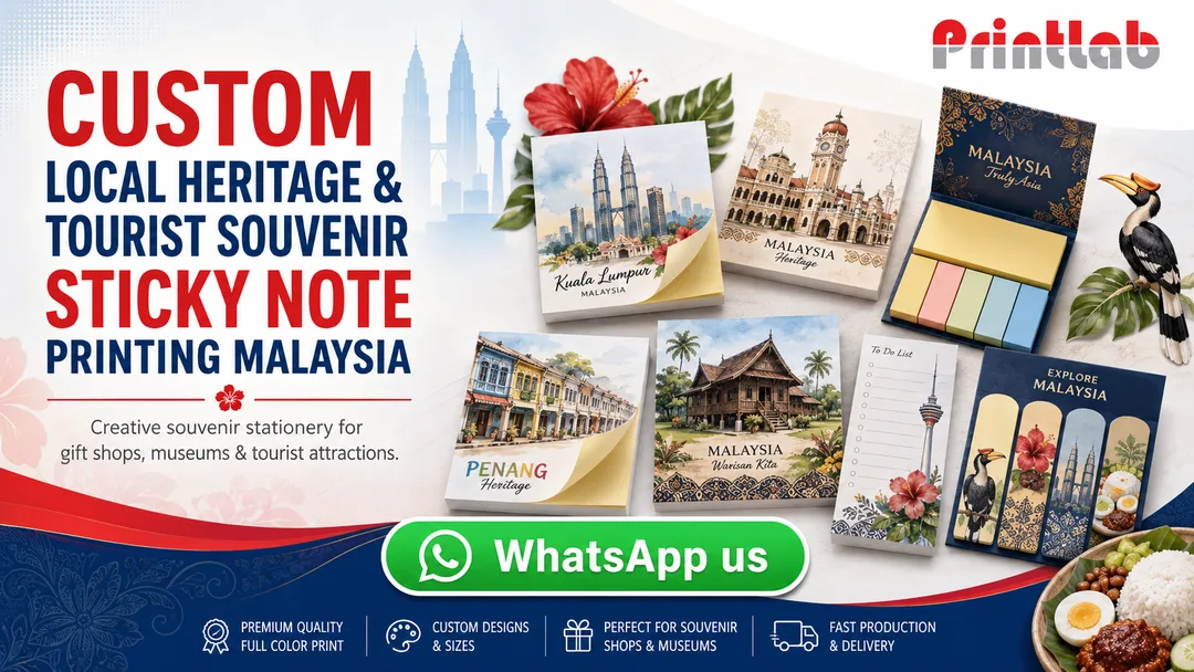 Custom Local Heritage and Tourist Souvenir Sticky Note Printing Malaysia by Printlab KL