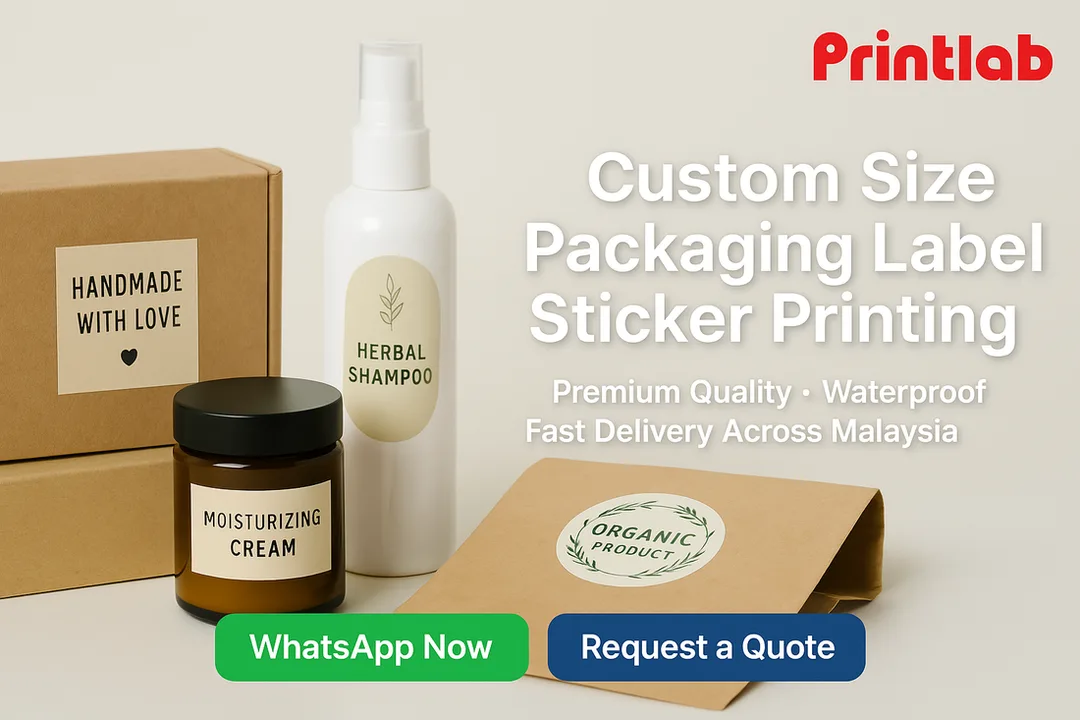 Custom Size Packaging Label Sticker Printing Malaysia