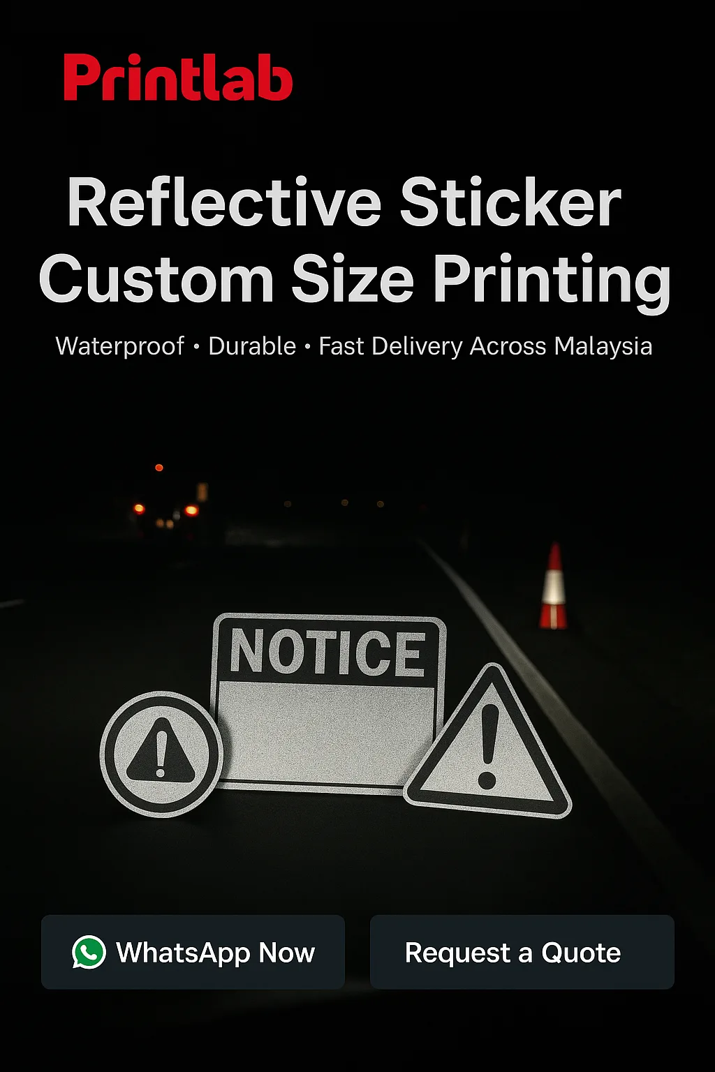 Custom Size Reflective Sticker