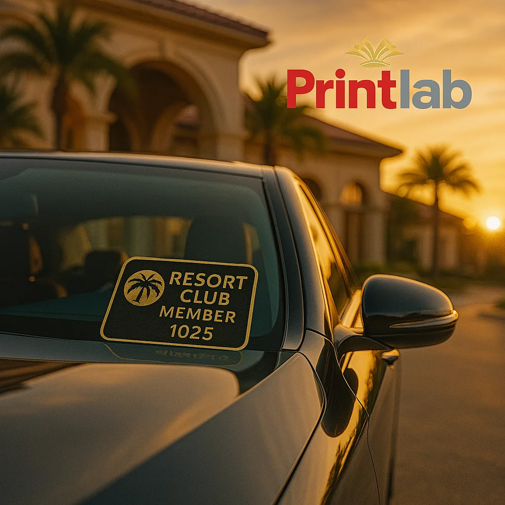 Custom Size Resort Club Member Car Sticker Printing Malaysia