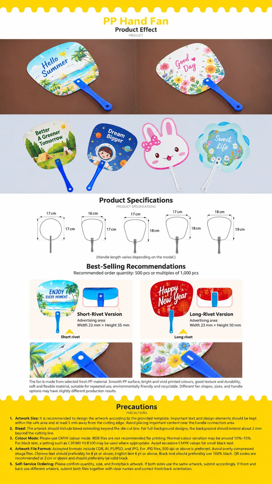Printed polypropylene promotional hand fans for roadshows exhibitions weddings launches and outdoor events in KL