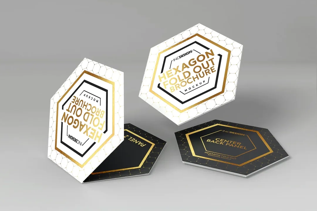 Hexagon Brochure Fold Card Printing
