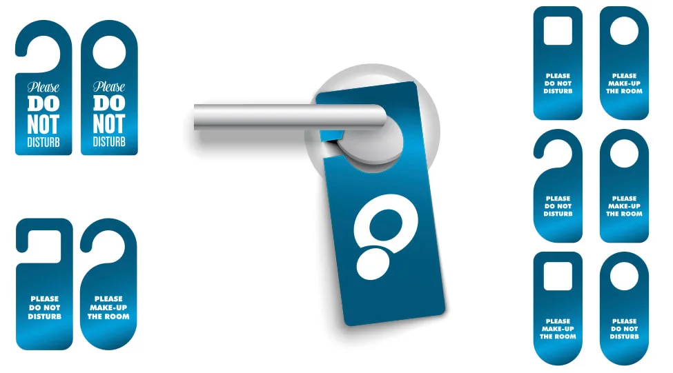 Door Hanger Signs Tags Labels, Car Mirror Hang Tag Custom Shape Size