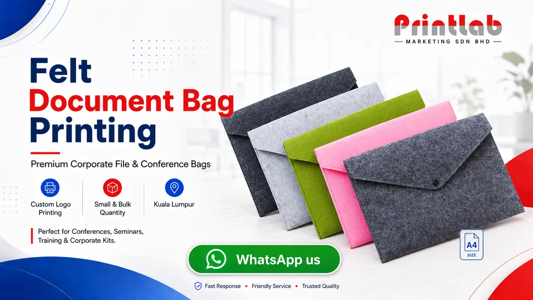 Custom felt document bag printing at Printlab Bandar Sri Damansara Kuala Lumpur PJ