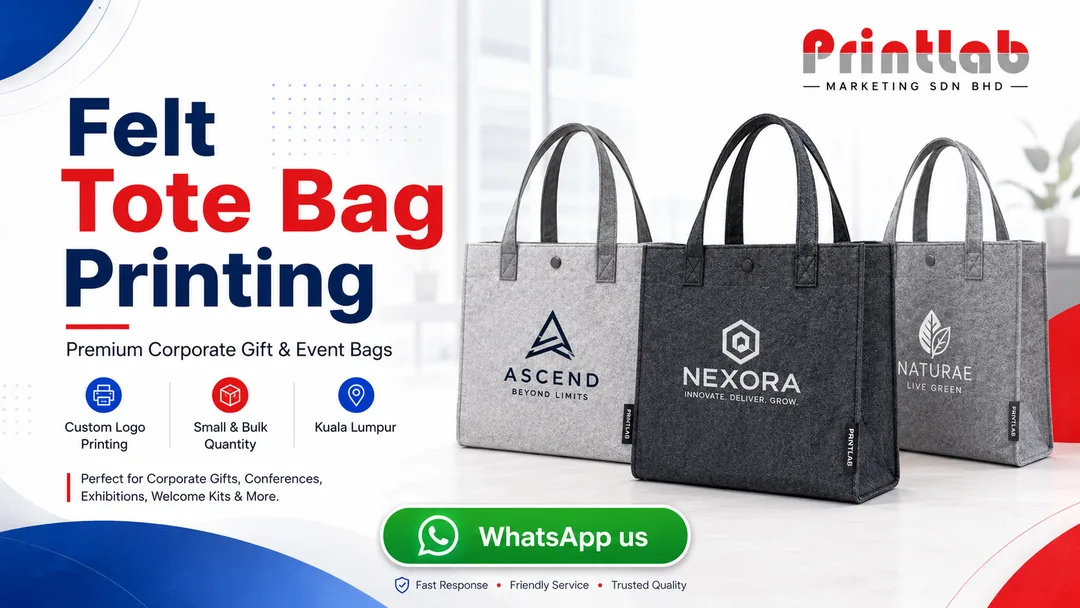 Custom felt tote bag printing at Printlab Bandar Sri Damansara Kuala Lumpur PJ