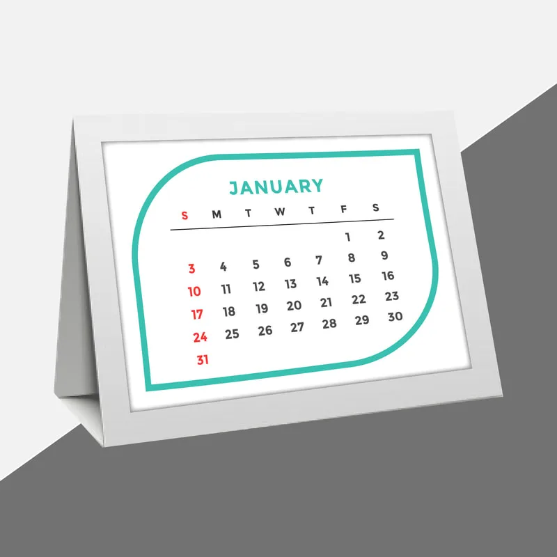 Framed Custom Shape Desk Calendar