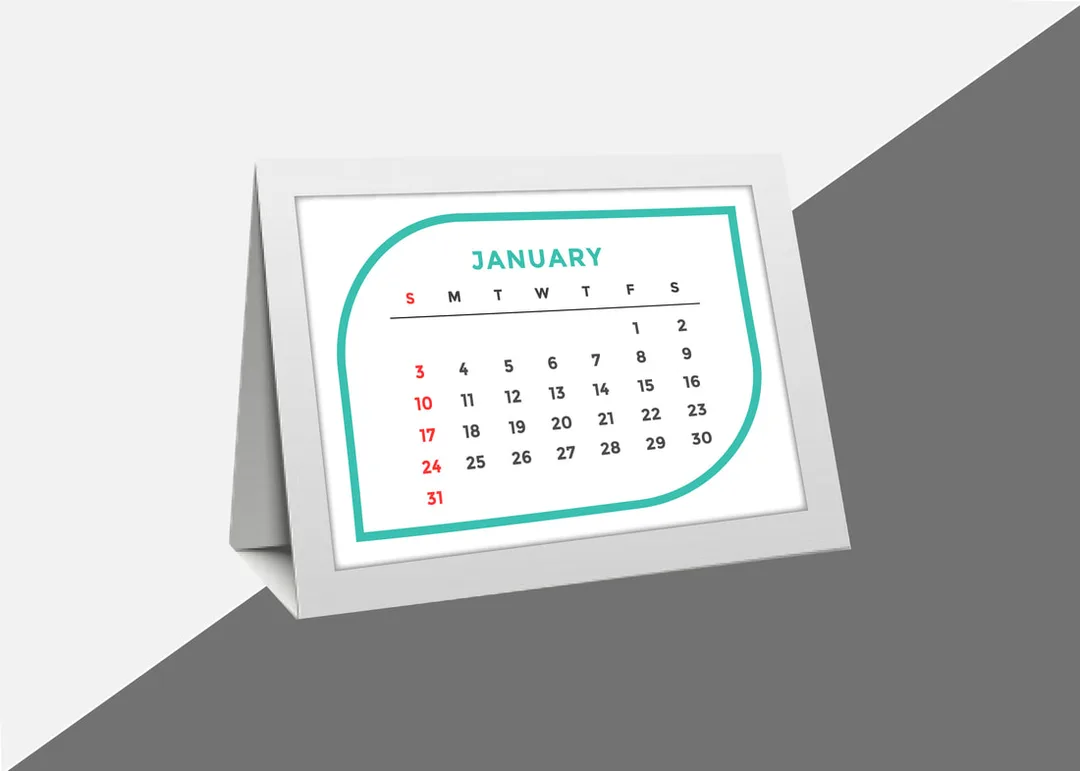 Framed Desk Calendar