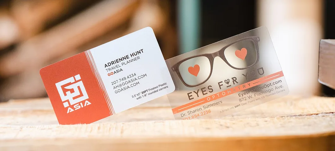Frosted Clear Business Card with White Ink