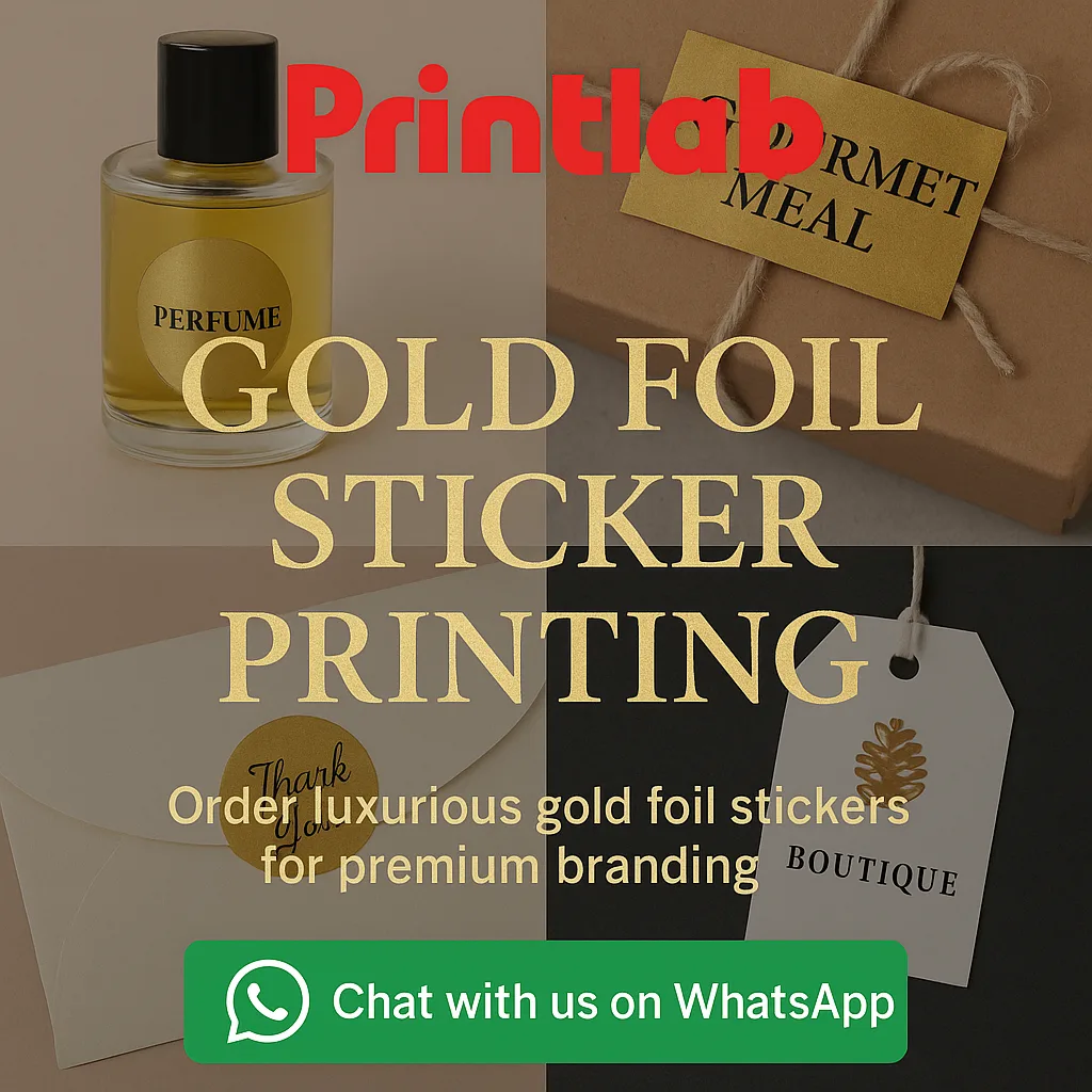 Gold Foil Sticker Printing in Malaysia – Premium Look, Lasting Impact