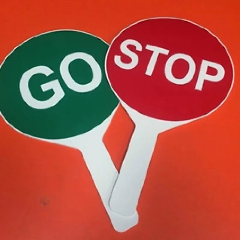 Round Hand Held Signs
