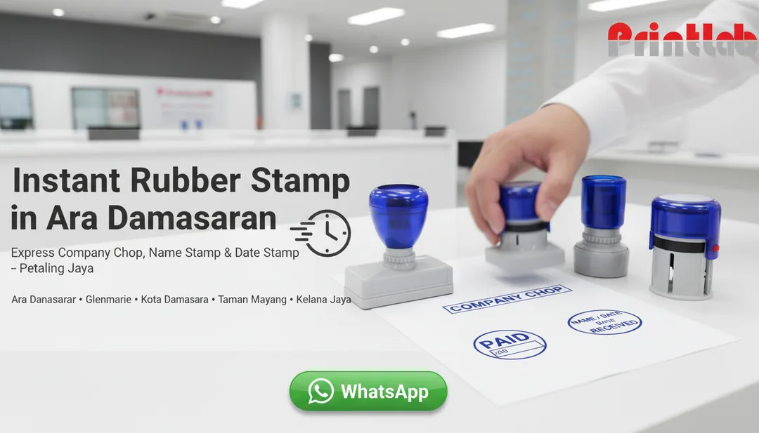 Instant Rubber Stamp ara damansara, glenmarie, kota damansara, taman mayang, kelana jaya