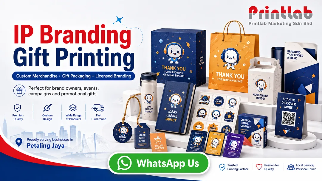 IP branding gift and licensed merchandise printing at Printlab Ara Damansara Petaling Jaya KL