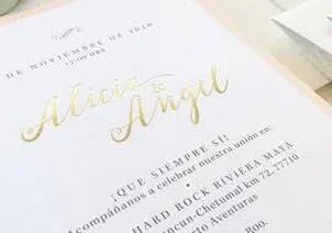 Gold Business Card on White Card