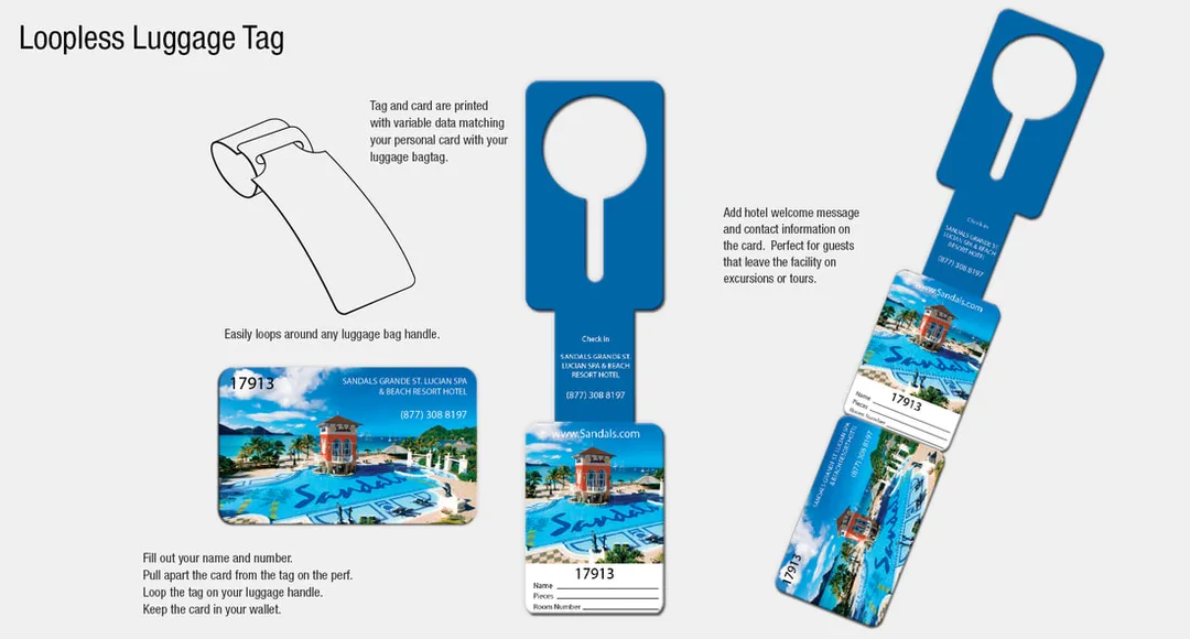 Loopless Luggage Tag