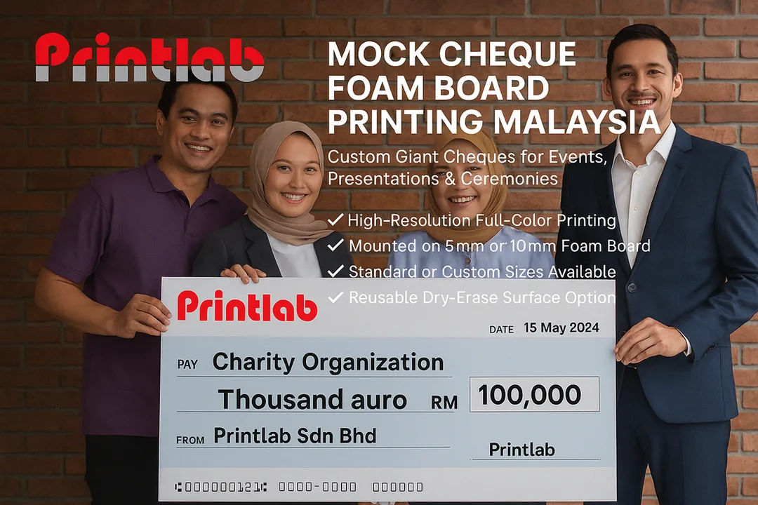 Mock Cheque Foam Board Printing Malaysia