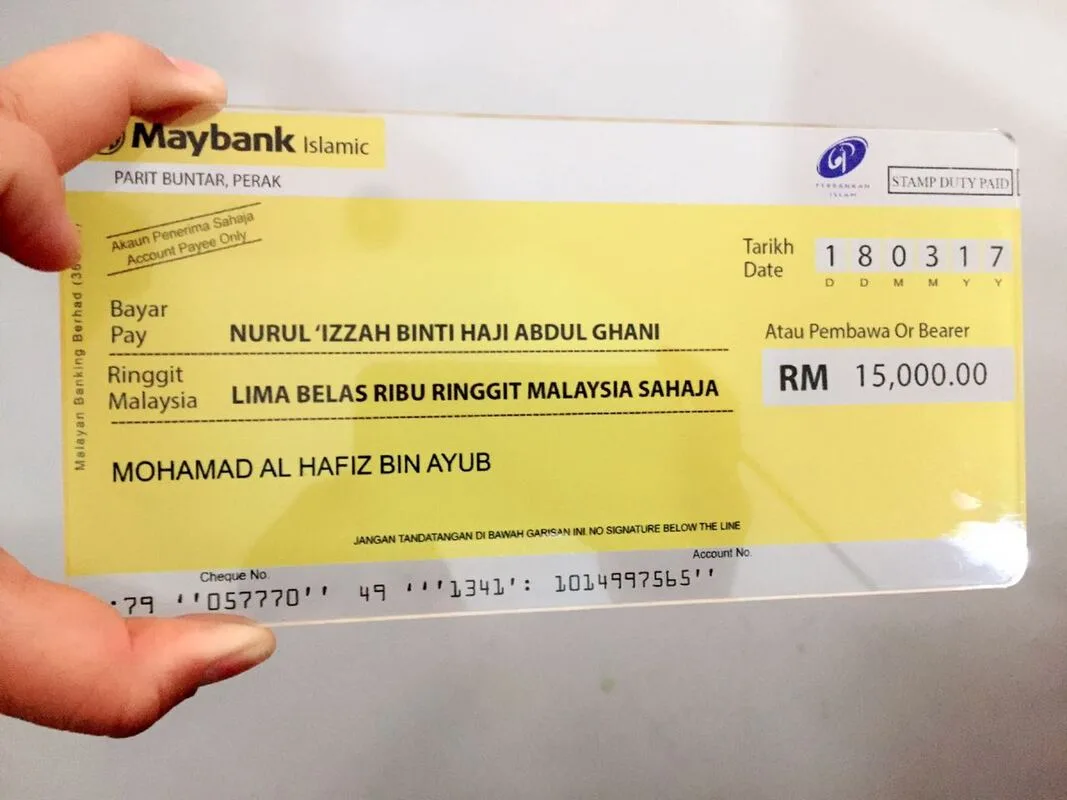 mock up cheque acrylic