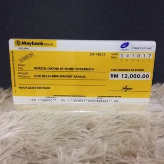 mock up cheque acrylic