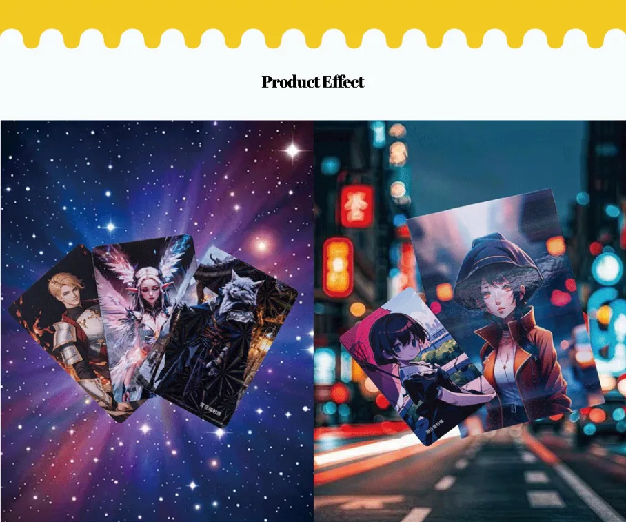 Bulk offset anime trading cards printed on thick card stock with clean edges