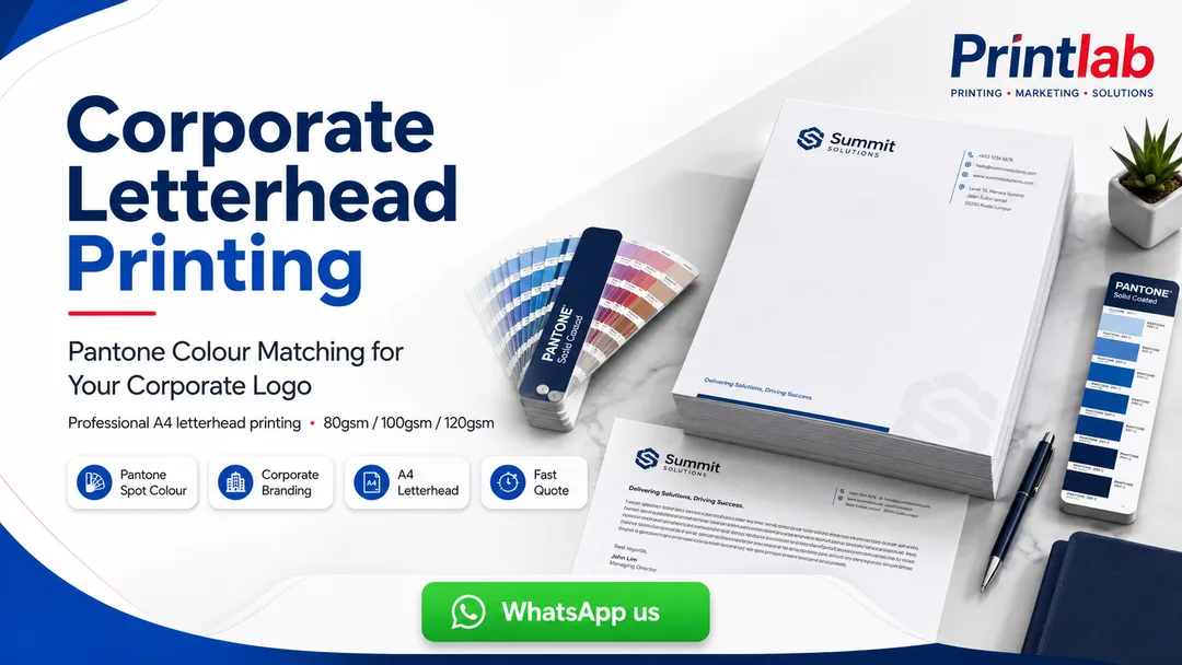 Pantone colour corporate letterhead printing at Printlab Bandar Sri Damansara Kuala Lumpur