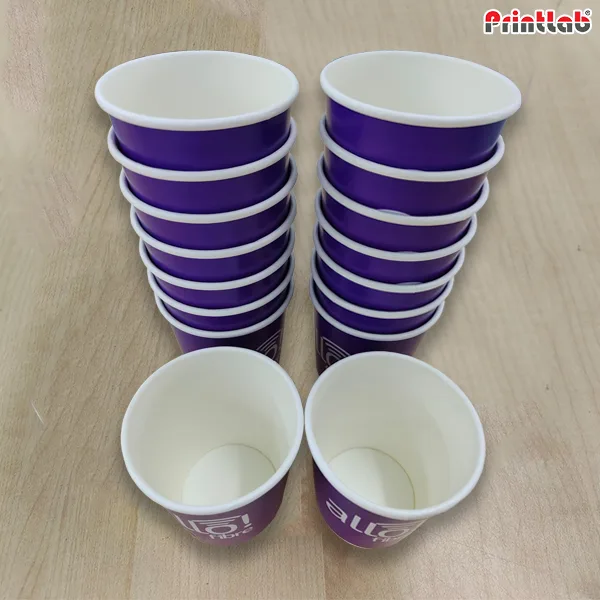 Branded paper cups for corporate event, catering service, and promotional roadshow
