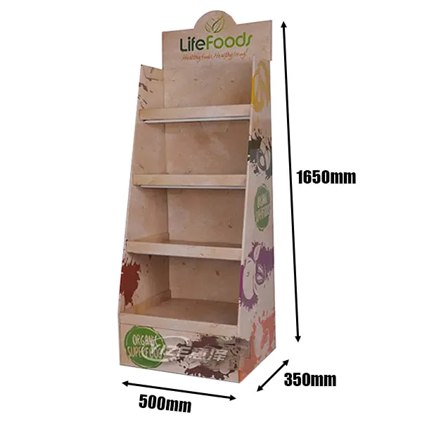 Custom Retail Pos Cardboard Floor Display Stand