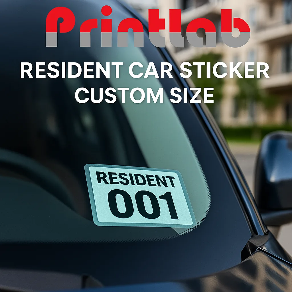 Resident Car Sticker Custom Size
