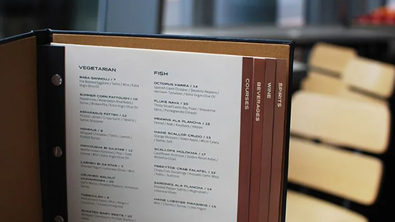 Restaurant Menu Tab Divider
