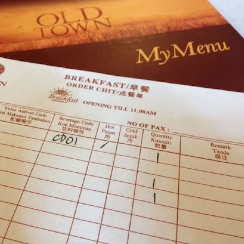 Restaurant Order Chit