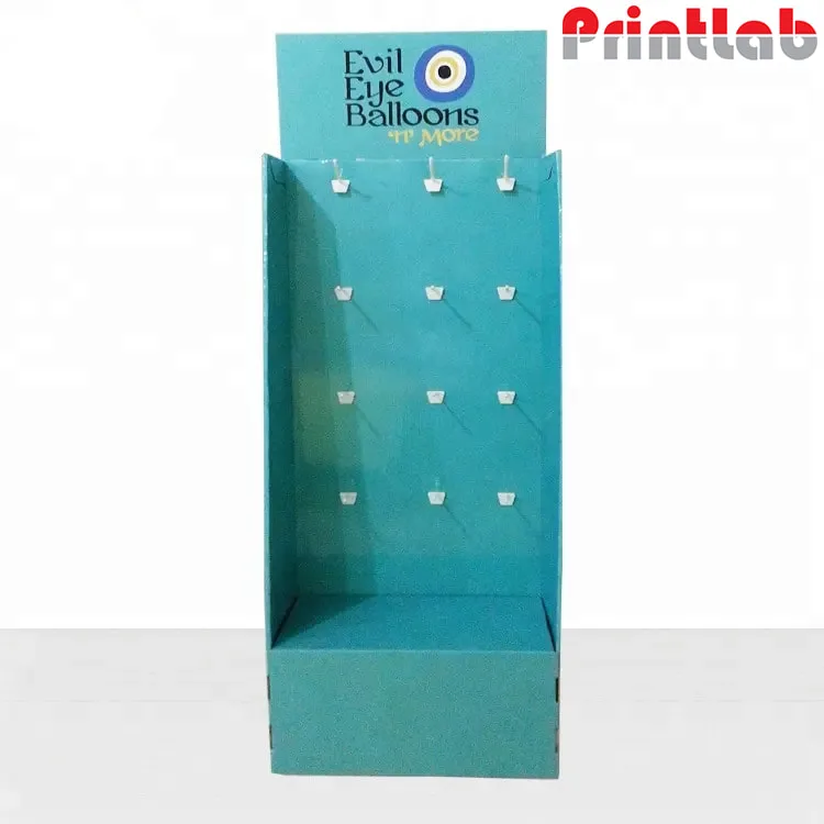Custom Cardboard Floor Display Stand with Hooks Printing in Malaysia