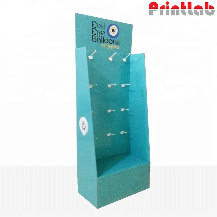 Custom Cardboard Floor Display Stand with Hooks Printing in Malaysia