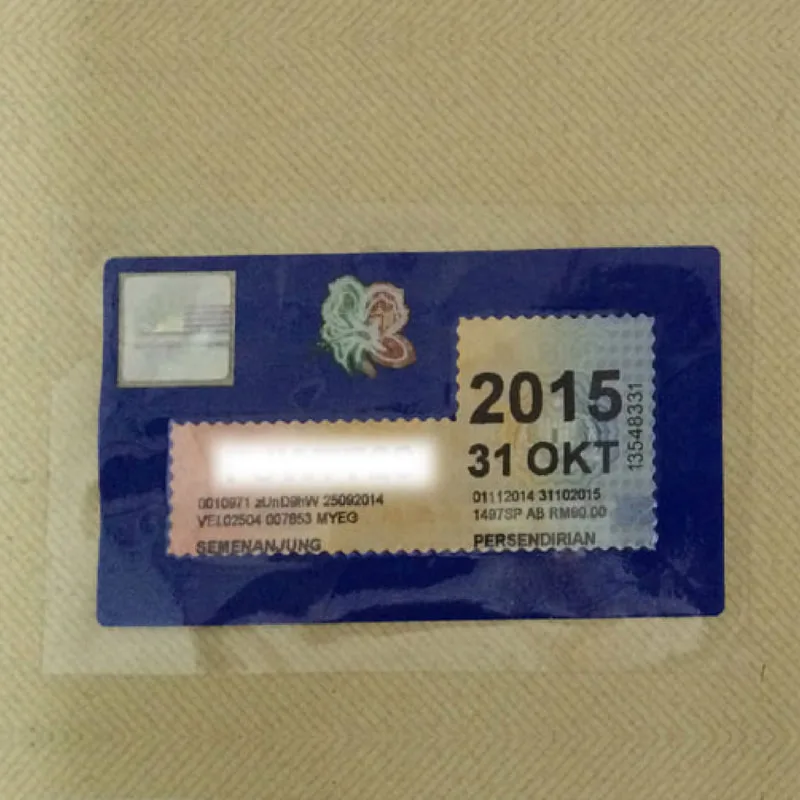 Road Tax Sticker