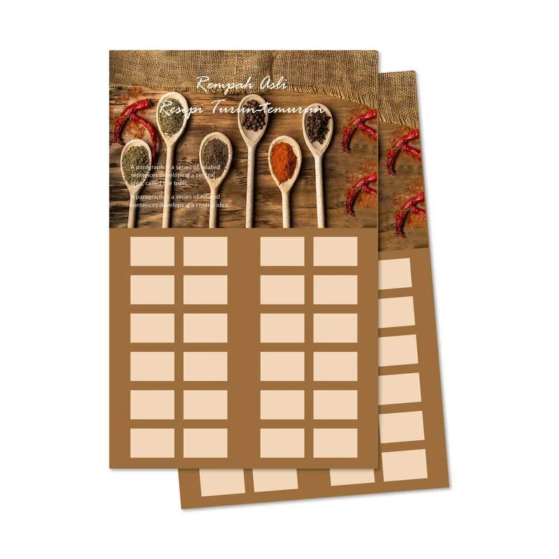 Print Display Board Coffee, Tea, Seasoning, Spices, Toy
