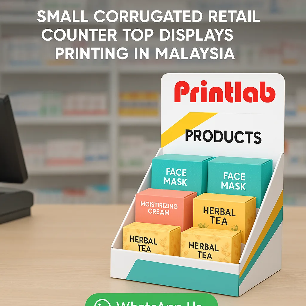 Small Corrugated Retail Counter Top Displays Printing in Malaysia