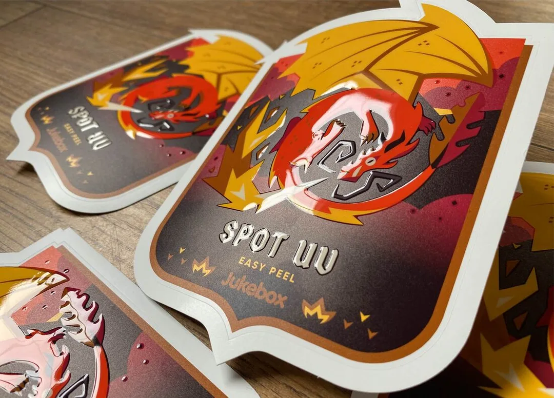 Spot UV Emboss Sticker