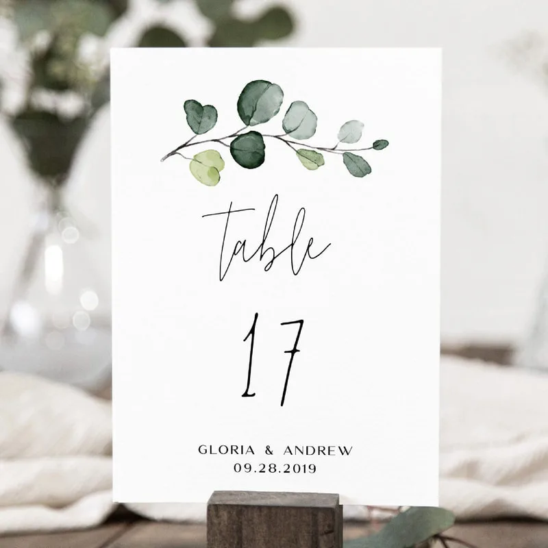 Table Number Card